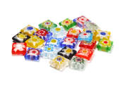 Millefiori-Perlenmix - flach, 10x10 mm, bunt