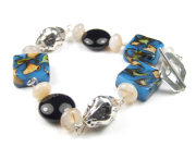 Armband, Achat mit Lampenperlen