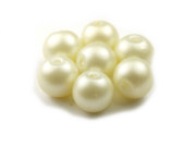 Glaswachsperlen , 8 mm, matt, Creme