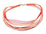 B�ndchenkette mit Organza, orange