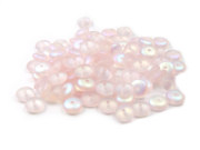 Glasperlen, Linsen, rosa AB, 6mm