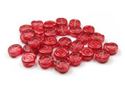 Glasperlen 'Schnecken Optik', semi-metallic, rot
