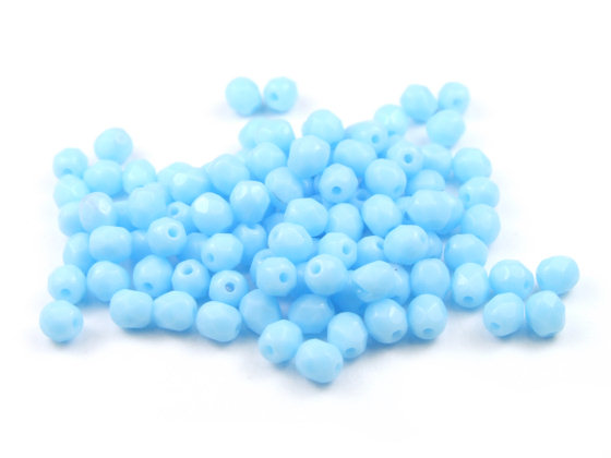 Glasschliffperlen, 4mm, türkis-opak