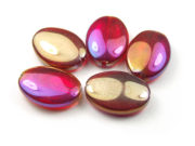 Glasperlen, Ovale, 18x13 mm, rot-l�ster