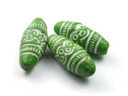 Tonperle 'Jingala', 26x12 mm, gr�n