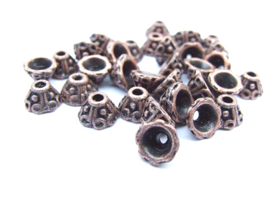 Perlkappen, kupfer, 7,5mm