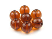 Perlen aus Kristallglas, rund,  10 mm, bernstein