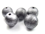 Holzperlen , 24 mm, silber
