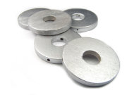 Holzscheiben, gelocht,silber-metallic