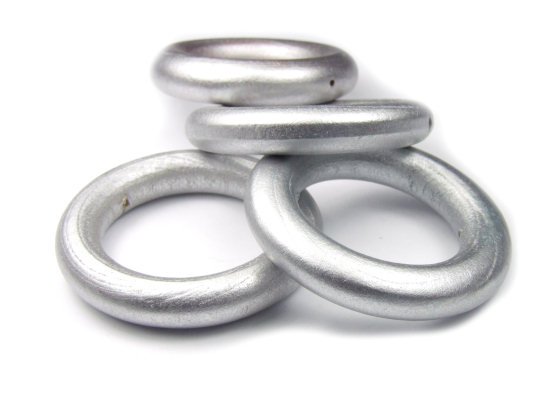 Holzringe, 40 mm, silber