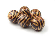 Holzperlen , 15 mm, braunes Zebra-Look