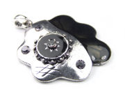 Emaille Anh�nger , 45 mm, schwarz