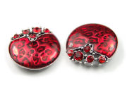 Perlen mit Strass , 22 mm, rot