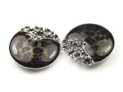 Perlen mit Strass , 22 mm, schwarz