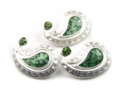 Perlen, Paisleyform, 20x15 mm, gr�n