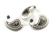 Perlen, Paisleyform, 20x15 mm, schwarz