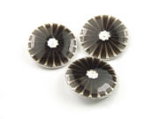 Perlen, Bl�mchenform, 14 mm, schwarz