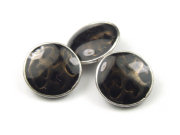 Perlen, Knpfchen, 10 mm, schwarz