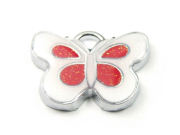 Anh�nger Rania 'Falter', 19x14 mm, wei�