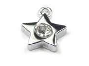 Anh�nger 'Stern', mit Stra�stein, 10 mm