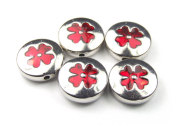 Perlen , 14 mm, rot