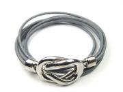 Lederarmband 'Cantaloupe  D', grau