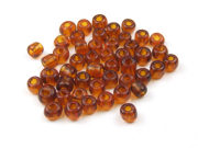 Rocailles, 3,0 mm, transparent, bernstein