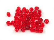 Rocailles, 3,0 mm, transparent, rot