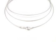 Halsreif, versilbert, mit Karabiner 44 cm