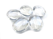 Ovale,  facettiert, 20x16 mm, transp