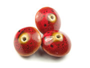 Perlen aus Porzellan ,19x12 mm, rot