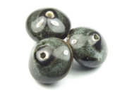 Perlen aus Porzellan, 19x12 mm, anthrazit