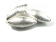 Metallperle, geb�rstet, Olive, 33x12 mm