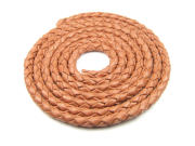 Lederband,  Bolo, geflochten, 4.0 mm, Honig