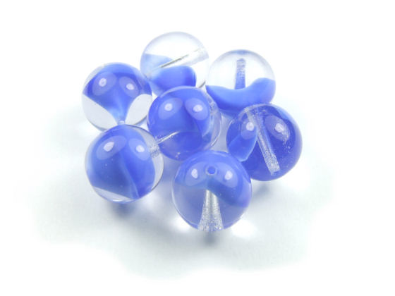 Glasperlen, bhmisch, rund, 12 mm, blau