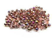 Glasschliffperlen, 4mm, kupfer-rainbow