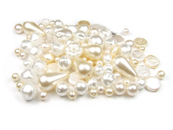 Perlenmix, böhmisch 'Noblesse-Mix', creme