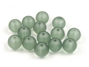 Perlen, satiniert, 8 mm, eisgrn