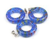 Millefiori Anh�nger, Ring, 20 mm, blau