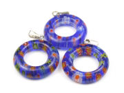 Millefiori Anh�nger, Ring, 20 mm, dunkelblau