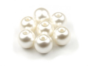 Glaswachsperlen b�hmisch, 10 mm, cremewei�