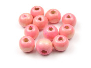  Holzperlen, rund, 8 mm, rosa