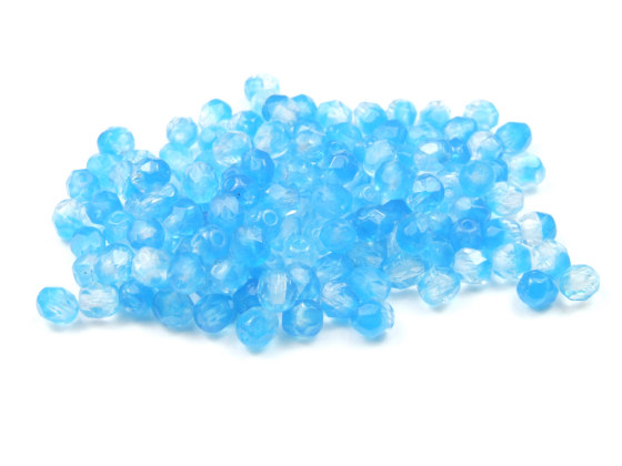 Glasschliffperlen, 4mm, combi-colour - türkis
