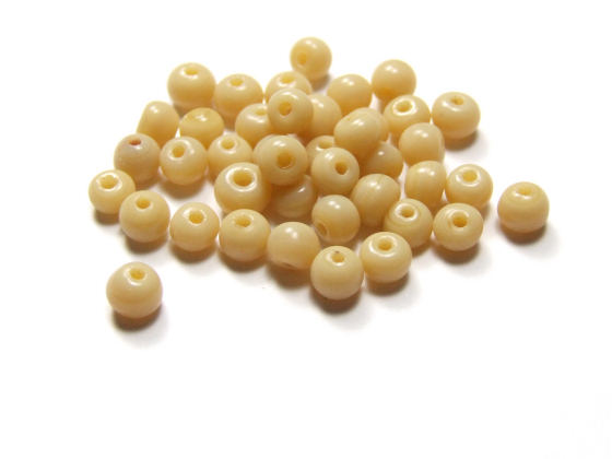 Glasperlen zum Basteln, 3mm, beige