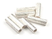 Metallperle, geb�rstet, R�hrchen, 15x4 mm