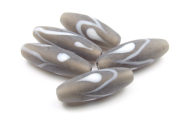 Glasperlen, Serie Tusk Baron, Oliven, 25x8,5 mm,