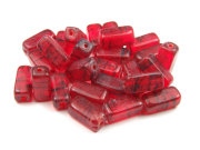 Rechtecke, 12 x 5 mm,  rubinrot marmorie