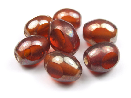 Perlen mit Lster, Ovale, 12 x 9,5 mm