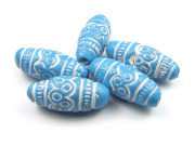 Tonperle 'Jingala', 26x12 mm, t�rkis