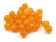 Glasperlen, rund,  6 mm, goldgelb